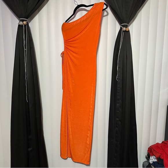 SHEIN Vibrant Orange One-Shoulder Dress - Picture 5 of 7
